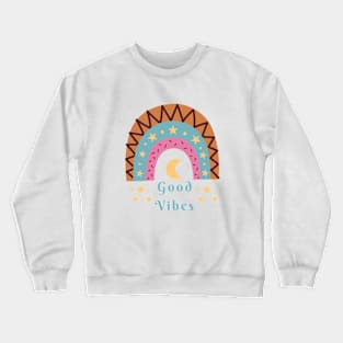 Good Vibes Rainbow Design Crewneck Sweatshirt